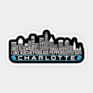 Carolina Football Team All Time Legends, Charlotte City Skyline Sticker